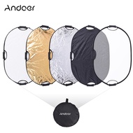 Andoer 90*60cm Portable Handheld Oval Collapsible 5in1 Multi Reflector with Gold/Sliver/White/Black/