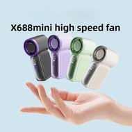 X688 Mini Handheld Turbo Fan USB Rechargeable Portable High-Speed Pocket Fan