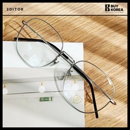 [2ditor] square Men s Women s Eyeglass frames Oversized Oversized Retro Titanium