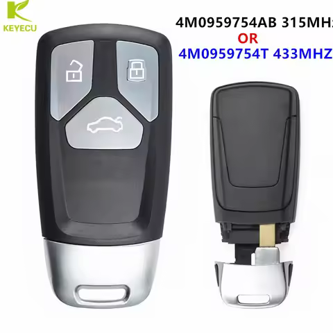 KEYECU Replacement Smart Remote Key Fob 3Buttons 315MHZ 4M0959754AB OR 433MHz 4M0 959 754 for Audi A