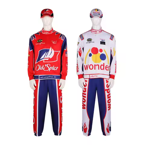 Talladega Nights Ricky Bobby Cosplay Costume Men Racing Suit Old Spice Wonder Bread Race Car Driver 