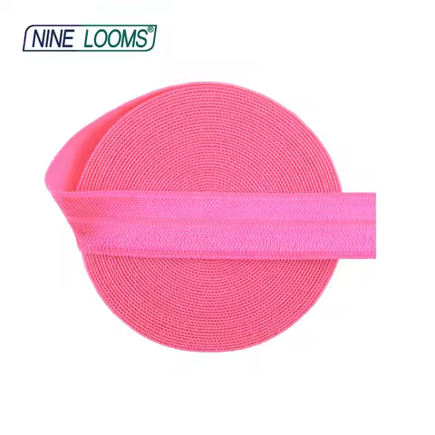NINE LOOMS Foldover Elastic FOE 5/8" 15mm Shiny Spandex Satin Band Hair Tie Headband Underwear Dress