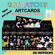 [SG Instocks] 9pcs Scratch Art Card / Goodie Bag / Birthday Gift / Children’s Day / Christmas / Scratch Book