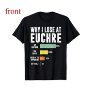 Euchre T-Shirt - Men'S Unisex Black Modern Casual Short Sleeve T-Shirt - Unisex Cotton Casual Round