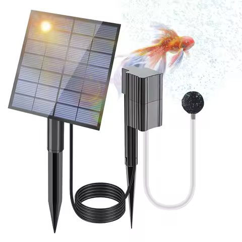 New Solar Pond Aerator 2.5W/7V Air Pump Oxygenator for Outdoor Garden Fish Pond Hydroponic 0.6L/min 