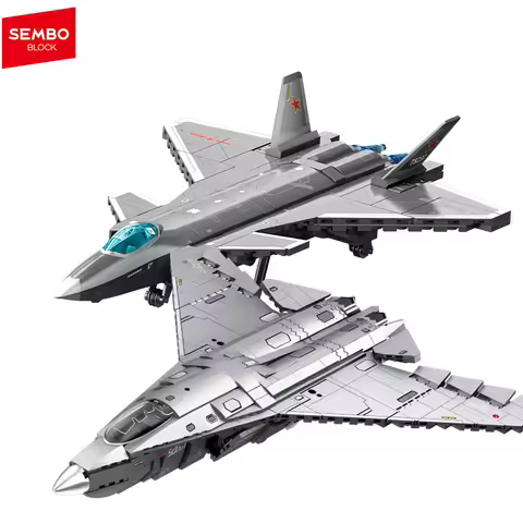 SEMBO BLOCK Combat Aircraft Series Military Aircraft Model Fighter Jet Assemblage Building Blocks Fo