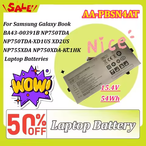 15.4V 54Wh AA-PBSN4AT Laptop Battery For Samsung Galaxy Book BA43-00391B NP750TDA NP750TDA-XD1US XD2