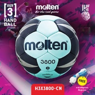 MOLTEN ลูกแฮนด์บอล หนังเย็บ ลูกแฮนด์บอลเย็บ เบอร์ 3 MOT Handball HS PU pk H3X3800-CN IHF สพก (1390) 