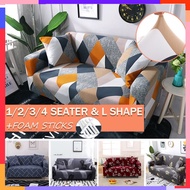 1/2/3/4 Seater Sofa Cover Stretch L Shape Sarung Sofa Universal Slipcover Seat Cover Stretch Elastic Sofa Cover