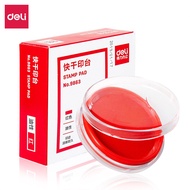 Deli 9863 Round Ink Pad Plastic Box Ink Pad Red Blue Small Ink Pad Box Ink Pad Ink Oil Box