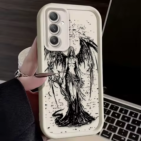 Cyberpunk Angel Retro For Samsung Galaxy Case S24 S23 S22 S21 Ultra Plus Fe A55 A54 A53 A52 A35 A25 