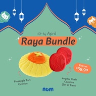 Nom Raya Bundle - Pineapple Tart Cushion + Ang Ku Kueh Coasters (Set of 2)