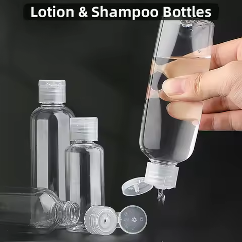 Shampoo Bottles Travel 50/100pcs 5ml 10ml 20ml 30ml 50ml Plastic Lotion Shampoo Bottles Transparent 