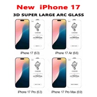 (10 in 1) Clear Glass Film Without Edges Full Screen Curved 0.4MM For iphone17/iPhone17Ari/iPhone17P
