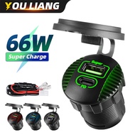 12/24V เต้าเสียบ USB C 30W PD3.0พอร์ต36W ชาร์จเร็ว3.0ช่องเสียบสายชาร์จสำหรับโทรศัพท์กันน้ำสำหรับรถยน