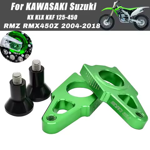 CNC Aluminum durable Rear Axle Chain Tensioner Blocks Fit Kawasaki KX125-450 KX450F KLX450R series M