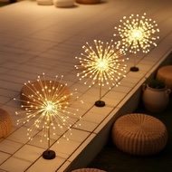 200LED Solar Dandelion Fireworks Fairy Lights for Lawn Spring New Year