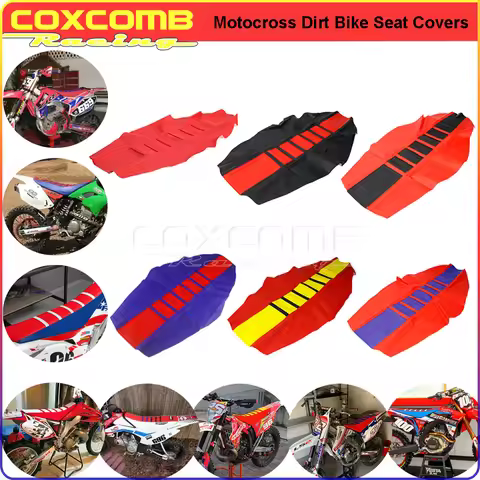 Red Enduro MX Racing Ribbed Seat Covers For Honda CRF CR 125 250 450 300 XR250 CRF250 CRF450 CRF230