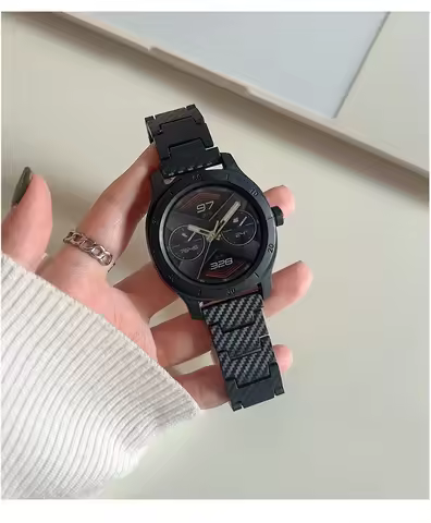 20 22mm Carbon Fiber Strap For Samsung Galaxy 4 5 6/Classic 46mm/Active 2 40/44mm Gear S3 Bracelet H