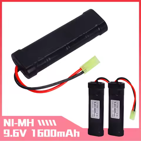 9.6V 1600mAh NiMH 8S 2/3A Flat Battery Pack and Charger for Airsoft Guns Mini AK series or modified