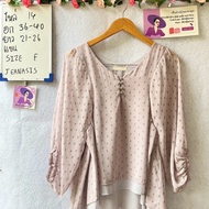 Jeanasis Silver Glitter Puff Sleeve Shirt