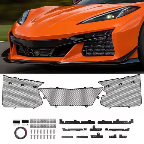 3pcs Radiators Grille with Accessories Front Intake Grille Guard Screens Protective for Corvette C8 