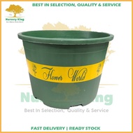 Pasu Bunga Besar Plastik Flower World Big Wide Plastic Pot Indoor/Outdoor Garden