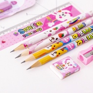 Card Five-Piece Children's Day Gift Christmas School Supplies Set Gift Box Pupils' Pencil Stationery Gift