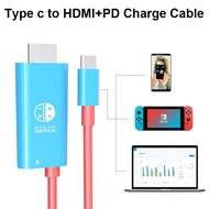 Nintendo Switch OLED v1 v2 Type-c to HDMI Cable USBC 4K PD Cable Phone HD Projection Cable Type-C Charge TV Dock Type C To Hdmi Adapter For Mobile Phone Switch Laptop