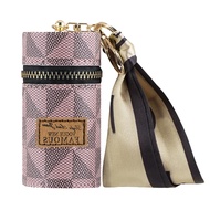 Lipstick Case, Mini Leather Lip Gloss Lipstick Organizer, Travel Lipstick Bag with Keychain for Perf