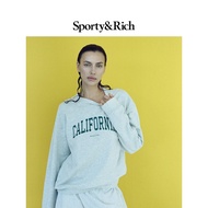 Sporty & Rich Sports American Casual Loose and Comfortable Cotton Printed Crew Neck Sweater