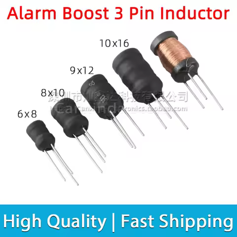 10pcs 3 Pin Ferrite Coil I Shaped Alarm Buzzer Boost Booster Step Up Inductor Inductance Choke Filte