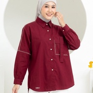Simbuu Official - SB043 New Lavina Maroon Blouse Stylish Modern OversizeWanita ELEGAN