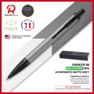 Parker IM Ballpoint Pen - Achromatic Matte Grey (with Black - Medium (M) Refill) / {ORIGINAL} / [RetailsON]