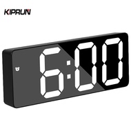 KIPRUN LED Alarm Clock, Voice Control Digital Clock, USB Table Clock 12/24H Format Snooze Function, 