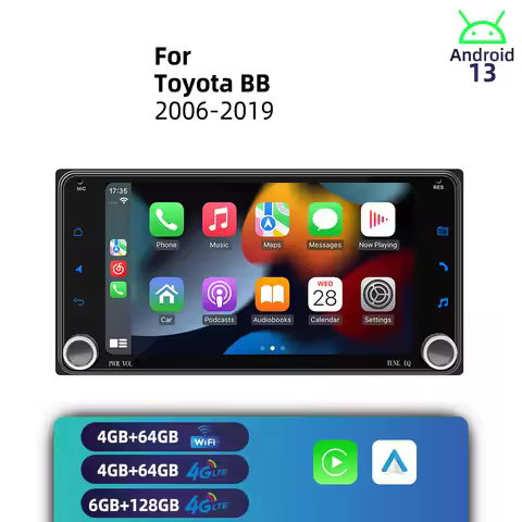 7" Screen Stereo Head Unit 2Din Android Radio Car Multimedia for Toyota BB 2006-2019 GPS Wireless Ca