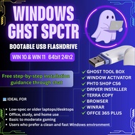 BOOTABLE USB WIN10 AND WIN11 GHST SPCTR Ultra-Lite, Fast Install & Optimized Performance Edition Pen