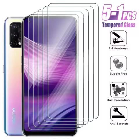 5-1Pcs Tempered Glass for Realme X2 X3 X7 X50 Pro Max 5G Full Cover Protective Screen Protector Film
