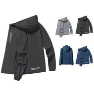Korean UV Jacket Hooded Unisex Sunscreen Jacket Ice Silk Lightweight Jacket Men Lightweight Sports J