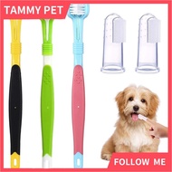 SG Shipment Pet Toothbrush Kit 3 -Sided Pet Toothbrush Dog Toothbrush and Pet Silicone Finger Toothb