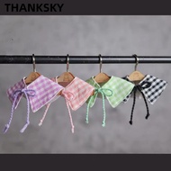 THANKSKY Doll Clothes, Cotton Stuffed Doll Macaron Outfit Checkered Cloak, Kawaii 10~15cm Checkered 