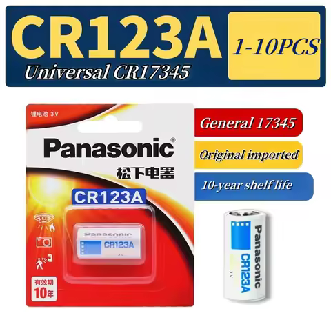 Hot Sell 1-10Pcs Original Panasonic CR123A Lithium 3V Arlo Camera Battery CR123A CR17345 DL123A EL12