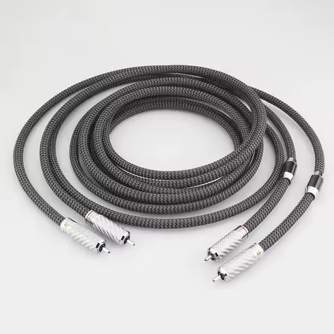 Audiocrast Silver Plated Analogue RCA Interconnect Cable HIFI Audio Extension HIFI RCA to RCA Phono 