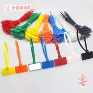 ROXUL 100pcs Cable Tag Strapping Tape Tag Labels Markers Mesh Wire Marker Colorful Tag