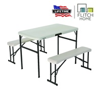 Lifetime 42" Table with Bench Combo - Almond