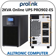 Prolink PRO902-ES 2000VA 2KVA / Pure Sine-Wave Online UPS Uninterruptible Power Supply with AVR (3x Universal Sockets) f