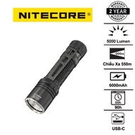 NITECORE EDC35 flashlight, 5000 lumen brightness, 550m range, 21700 battery, USB-C charging port