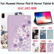 For Huawei Honor Pad 8 Honor Tablet 8 12.0 inch HEY-W09 Fashion Tablet Protective Case Flower Blossom Bush, High Quality Flip Stand PU Leather Cover