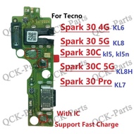 For Tecno Spark 30 30C Pro 4G 5G KL6 KL7 KL8 KL8H KI5 KI5n USB Charging Port Mic Microphone Dock Con