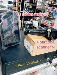 Paket mesin kasir tablet plus barcode scanner dan laci tanpa printer